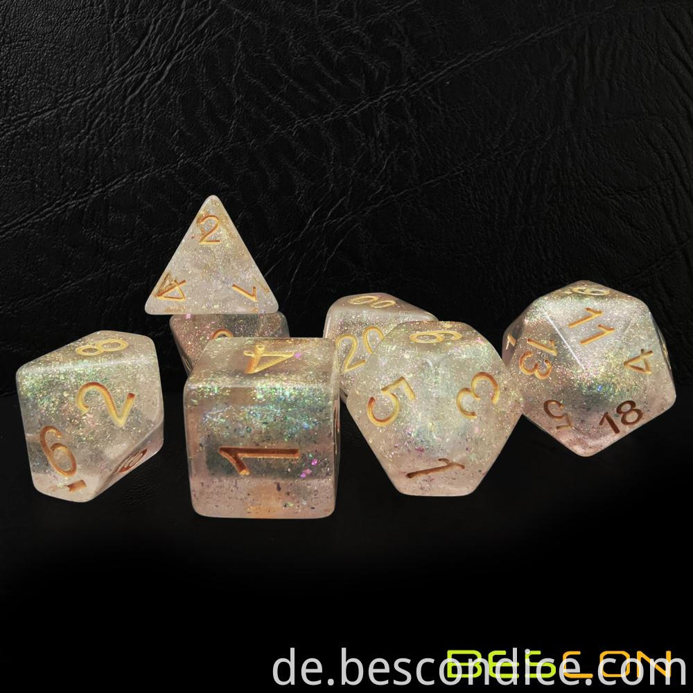 Glitter Inclusions Dice For Rpg Dungeons And Dragons 3